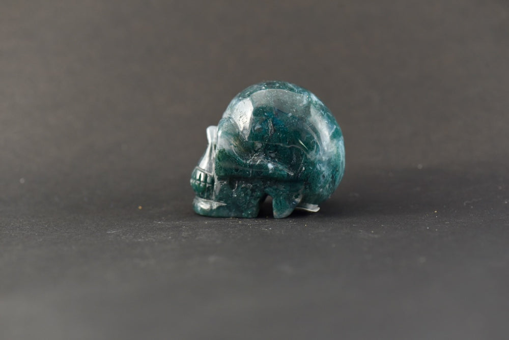 Moss Agate Skull